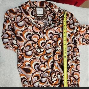 VINTAGE VIBE Denim & Flower Ricky Singh Psychedelic Swirl Boho Festival Shirt